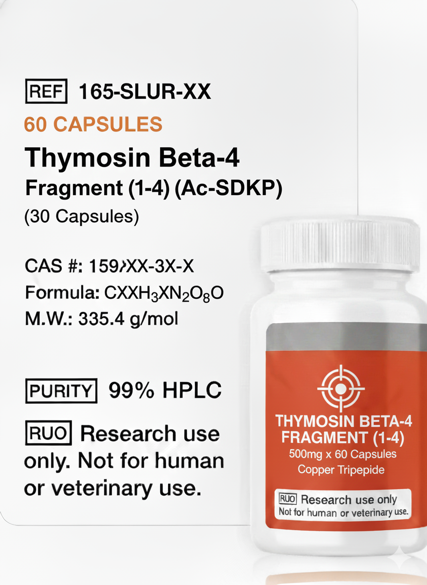 Thymosin Beta-4 Fragment (1-4) (Ac-SDKP) 500mcg (60 Capsules) Thymosin Beta-4 Fragment (1-4) (Ac-SDKP) 500mcg (60 Capsules)